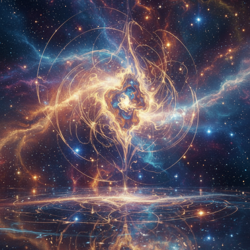 nova arte espiritual abstrata cósmica, totalmente diferente